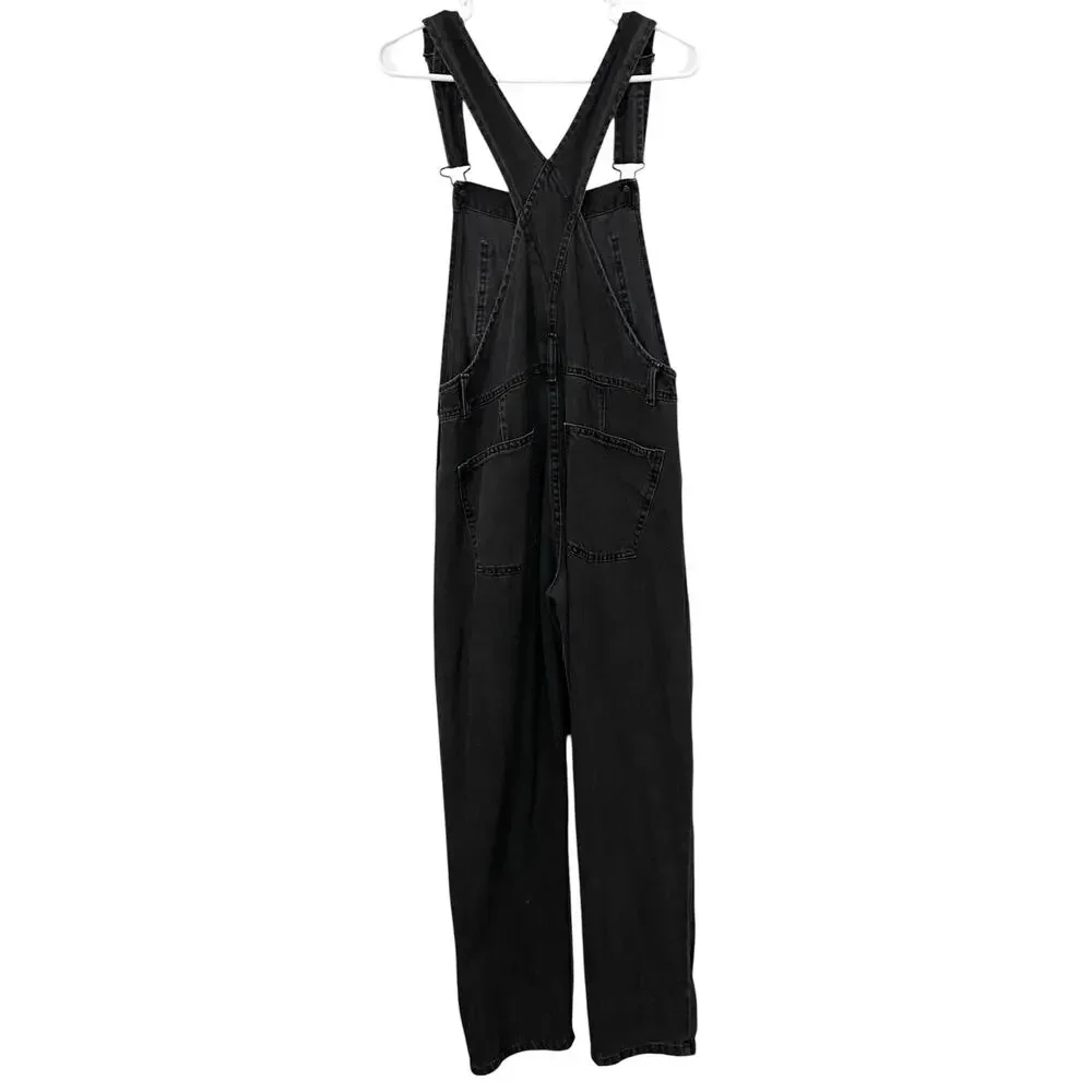 Free People We the Free Ziggy Black Denim Overalls XS 100% Cotton Classic - Picture 6 of 16
